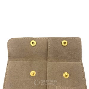 High Quality Custom Velvet Bracelet Necklace Packaging Pouch with button