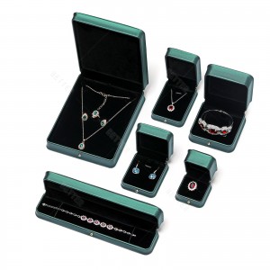 Bentuk Segi Delapan OEM Kustom PU Kulit Liontin Kotak Perhiasan Kalung Kotak Kulit Anting Cincin Kotak Perhiasan Dengan Logo