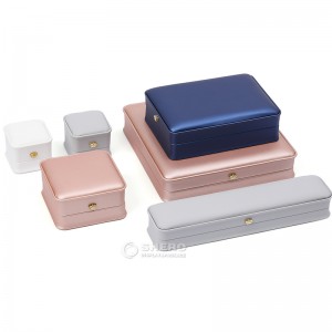 Wholesale Low MOQ Jewelry Set Box Custom Logo Unique Luxury Gift Satin Velvet PU Leather Jewelry Box