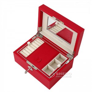 Luxuriöse Schmuckverpackungsboxen aus PU-Leder, individuelle Verpackungsboxen für Schmuck, hochwertige Schmuck-Organizer-Hülle mit Spiegel