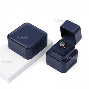 Wholesale Necklace Case Round Square Jewelry Ring Box Handmade Luxury Ping White PU Leather Jewelry Box With Logo Wedding