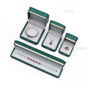 wholesale price double ring necklace jewelry packaging box full set pu leather Pendant bracelet custom jewelry boxes with logo