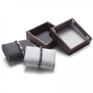 New Style Jewelry Necklace Display Sude Microfiber Rotating Watch Holder Display Wood Watch Display Stand