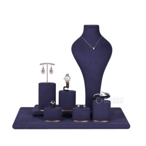 Set di espositori per gioielli con supporto per orecchini in metallo con display in microfibra di nuova moda di arrivo