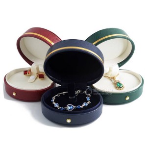 Kotak penyimpanan pengatur perhiasan buatan hadiah kulit Pu mewah terlaris untuk cincin anting