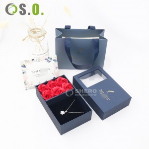 Custom Logo Necklace Jewelry Packaging Set Boxes Flower Box