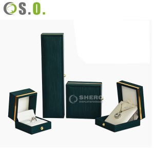Boîte d'emballage en cuir Pu avec Logo personnalisé en usine, boîte d'emballage de luxe élégante, pendentif de bague à bijoux