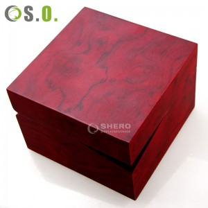 Scatola per orologi di lusso all'ingrosso in legno rosso con scatola porta orologi dal design speciale in legno massello con cuscino portatile