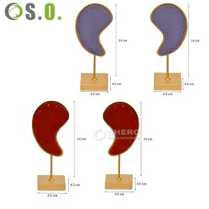 Unique Design Microfiber Metal Ear Shape Earring Display Stand Earring Holder Earring Display Stand Display