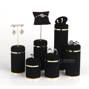 Metal de luxo diy brincos colares anéis suporte de jóias conjunto de suporte de exibição de jóias