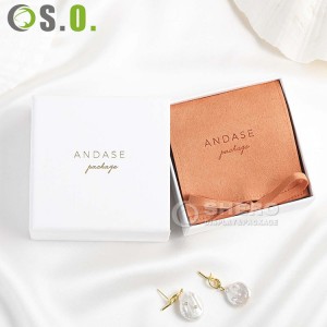 Caja y bolso de empaquetado de regalo de la joyería del pequeño cajón de papel personalizado del anillo de la cartulina con el logotipo