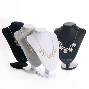 Manufacturer Jewelry Necklace Brushed Pu Leather Bust Display Guangzhou Shero