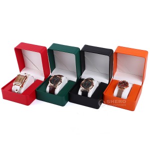 Custom luxury leather PU watch box packaging case watch boxes factory wholesale gift box for watch with logo print