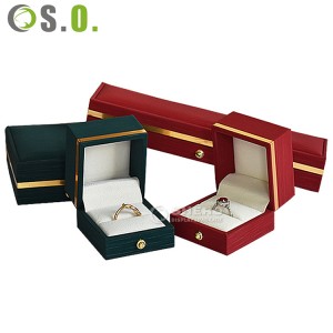 Logo Kustom Pabrik Liontin Cincin Perhiasan Kotak Kemasan Kulit Pu Mewah Elegan