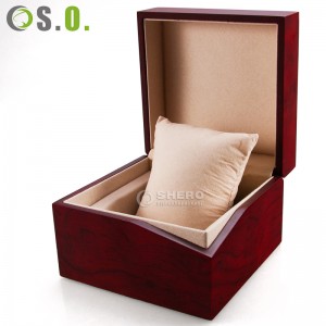 Großhandel Luxus-Uhrenbox aus rotem Holz mit tragbarem Kissen Massivholz-Uhren-Organizer-Box im speziellen Design
