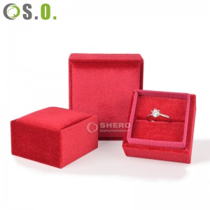 Luxuriöse rosa Samt-Kunststoffboxen für Ring, Halskette, Armband, Geschenkverpackung, Krone, Schmuckschatulle