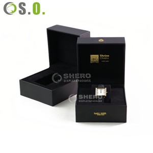 Bessere Qualität, große, quadratische, luxuriöse Geschenk-Uhrenbox aus schwarzem PU-Leder mit individuellem Logo und Farbe