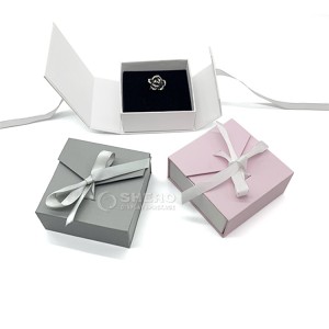 Роскошный ящик с магнитной застежкой на заказ, 1200 г, картонное кольцо, ожерелье, подарочная упаковка для ювелирных изделий, коробка с логотипом