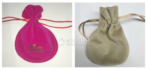 Logotipo personalizado impresso rosa algodão linho presente bolsa de jóias pequeno cordão de algodão saco de embalagem de jóias