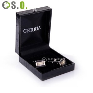 Custom logo Luxury Green Jeweler Packaging Box Metal Buckles Earring Ring Necklace Pu Leather Jewelry Box Sets