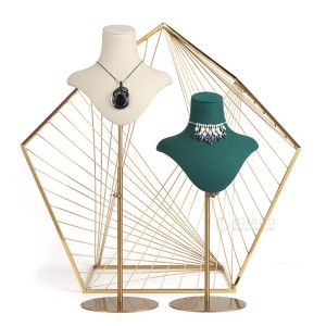 Set di espositori per gioielli Windows con ciondolo ad anello, moda personalizzata, bianco verde, per esposizione di gioielli