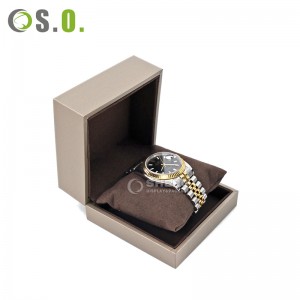Conjunto de caixa de relógio de pulseira de joias de alta qualidade, papel de couro sintético, caixas internas de microfibra para relógio