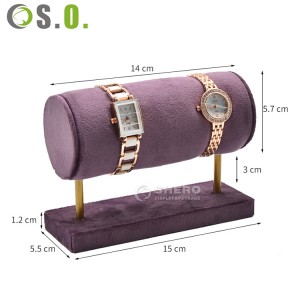 High Quality Metal Suede Gold Jewelry Display Rack Bracelet Bangle Watch Display Stand