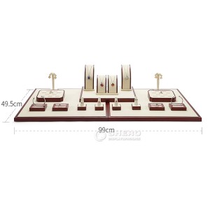 Grosir Bangle Tray Cincin Anting Kustomisasi Mewah Pu Kulit Perhiasan Menampilkan Stand Set
