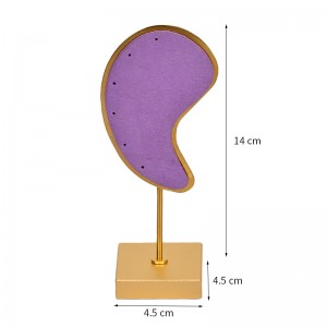 Unique Design Microfiber Metal Ear Shape Earring Display Stand Earring Holder Earring Display Stand Display