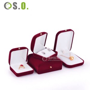 Caja de regalo de empaquetado modificada para requisitos particulares del anillo de la caja del metal de la joyería de las cajas del pendiente del terciopelo del logotipo para casarse