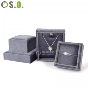 Luxury Pink velvet Plastic Boxes Ring Necklace Bracelet Gift Packaging Crown Jewelry box
