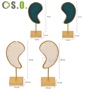 Unique Design Microfiber Metal Ear Shape Earring Display Stand Earring Holder Earring Display Stand Display