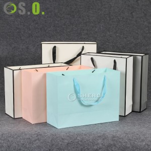 Op maat gemaakte sieraden Luxe bedrukte papieren tassen met uw eigen logo kartonnen Shopping Paper Bag-cadeauzakjes