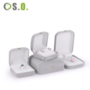 Kundenspezifische Logo-Samt-Ohrringboxen, Schmuckmetallbox, Ringverpackung, Geschenkbox für die Hochzeit