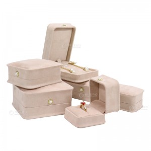 Wholesale Navy Suede Jewelry Packaging Wedding Ring Boxes Jewelry Boxes