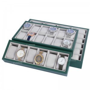 6 12 24 30 Slots Bandeja de armazenamento de relógio de madeira maciça para gaveta relógio organizador de travesseiro bandeja de exibição vitrine