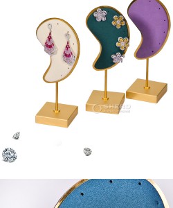 Unique Design Microfiber Metal Ear Shape Earring Display Stand Earring Holder Earring Display Stand Display