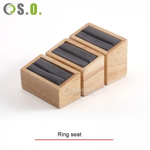 Novo design de alta venda de madeira de bambu jóias expositor colar brincos anel pulseira conjunto de exibição de jóias