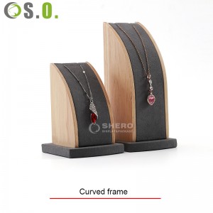 Jewelry Display Stand Wooden Showcase Large Capacity Storage Jewellery Display Stand for Ear Studs Necklace Bracelet Countertop