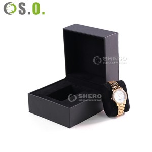 Caja de reloj personalizada de regalo de color y logotipo de cuero negro de lujo Big Square de mejor calidad