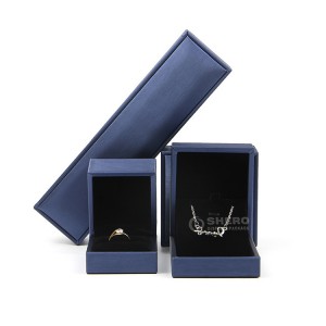 Kemasan Perhiasan Kulit Disikat Mewah Logo Kustom Kotak Kemasan Perhiasan Kalung Cincin