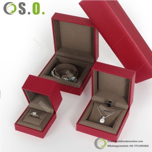 Eenvoudige klassieke kunstleer papier enkele dubbele ring armband oorbel hanger sieraden doos aangepaste logo beschikbare verpakking