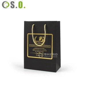 Оптовая продажа картонной упаковки с логотипом на заказ Белый Черный Роскошный подарочный бумажный пакет для покупок ювелирных изделий с ручками